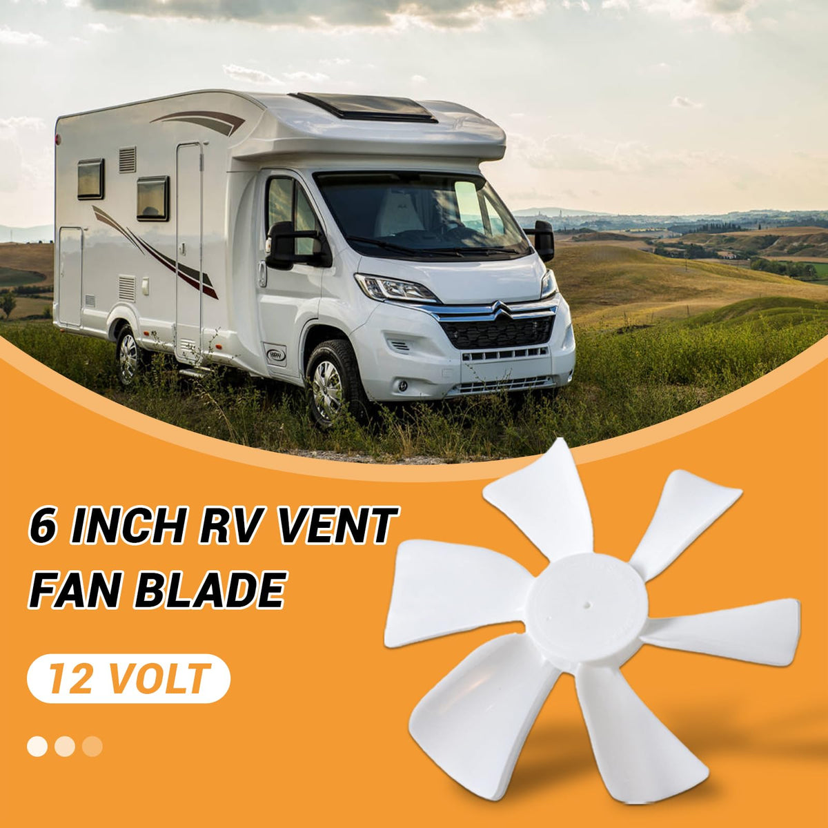 6 Inch RV Vent Fan Blade with D-Bore Y395