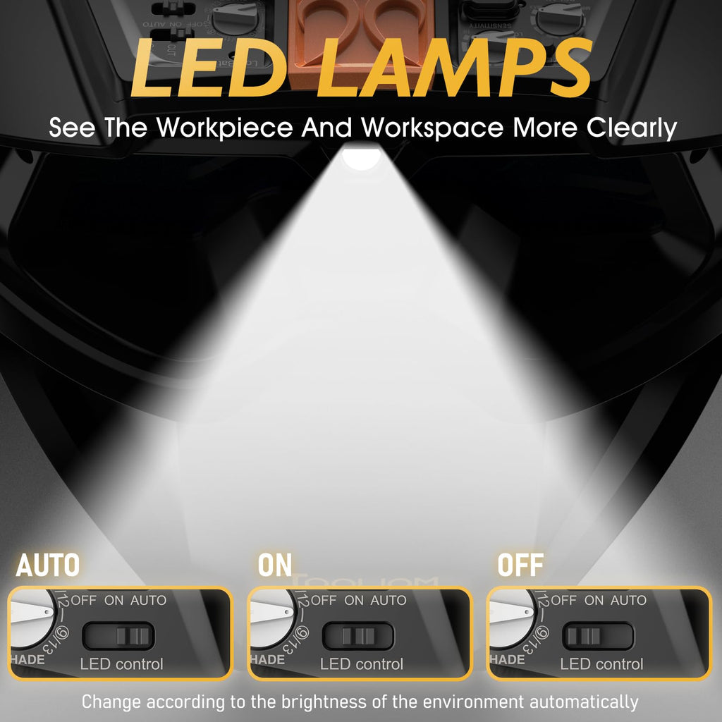 Auto-Darkening Welding Goggles with LED Light X4427