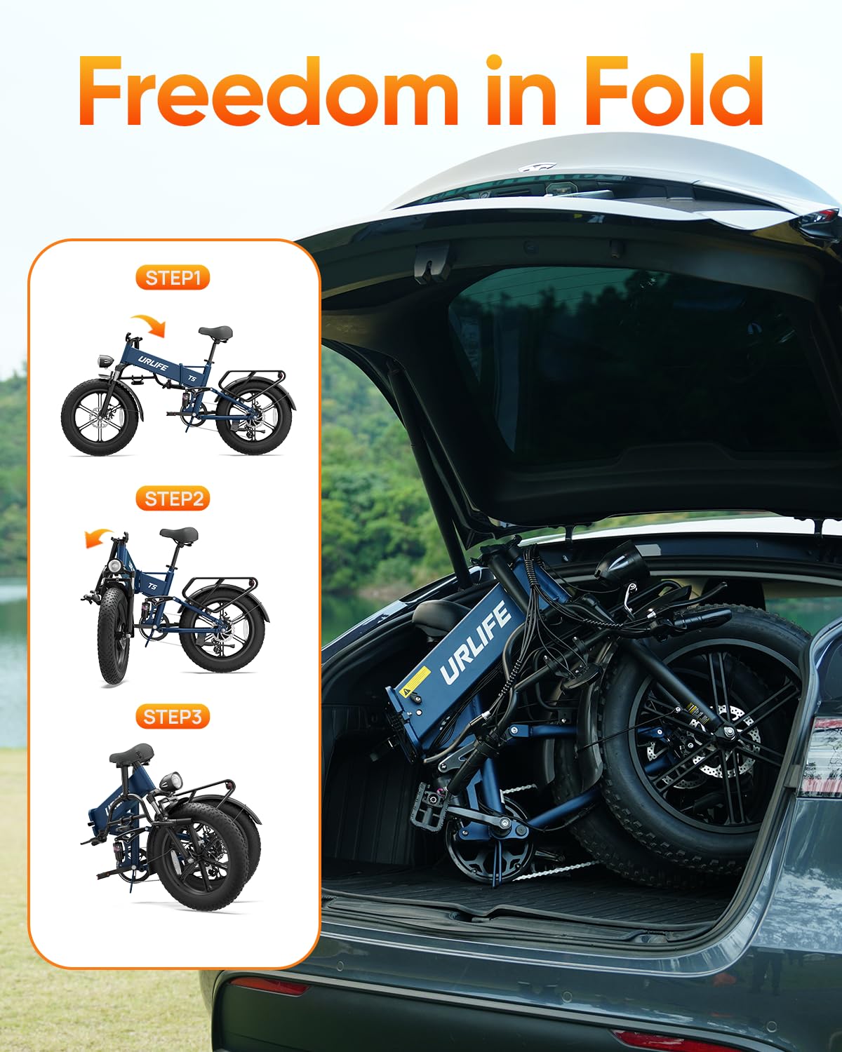 Folding Electric Bike 20" Fat Tire 1500W 48V 13AH X880681