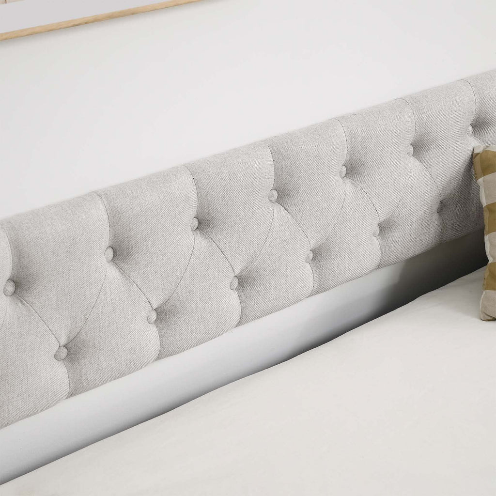 Velvet Upholstered Twin Size Daybed with Trundle I99573