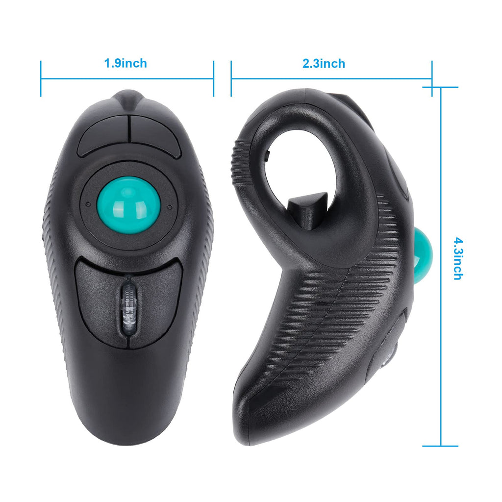 Wireless USB Handheld Finger Trackball Mouse O6318