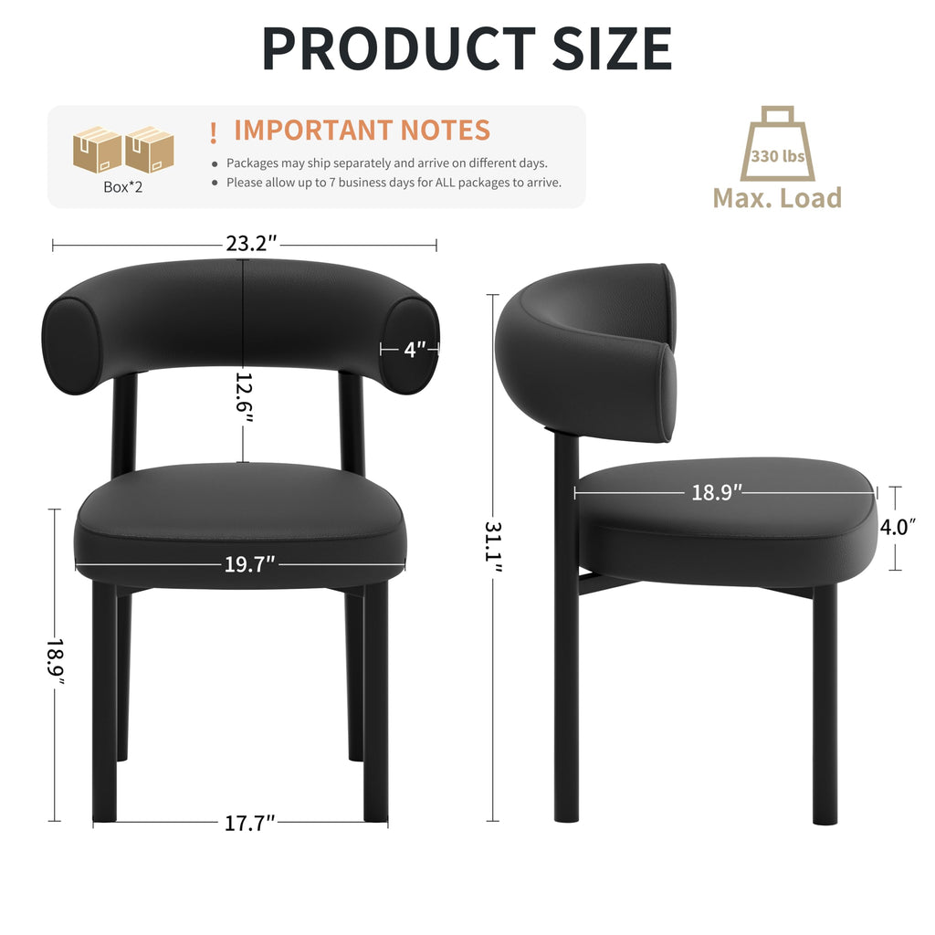 Black Faux Leather Dining Chairs Set of 4 Z721761