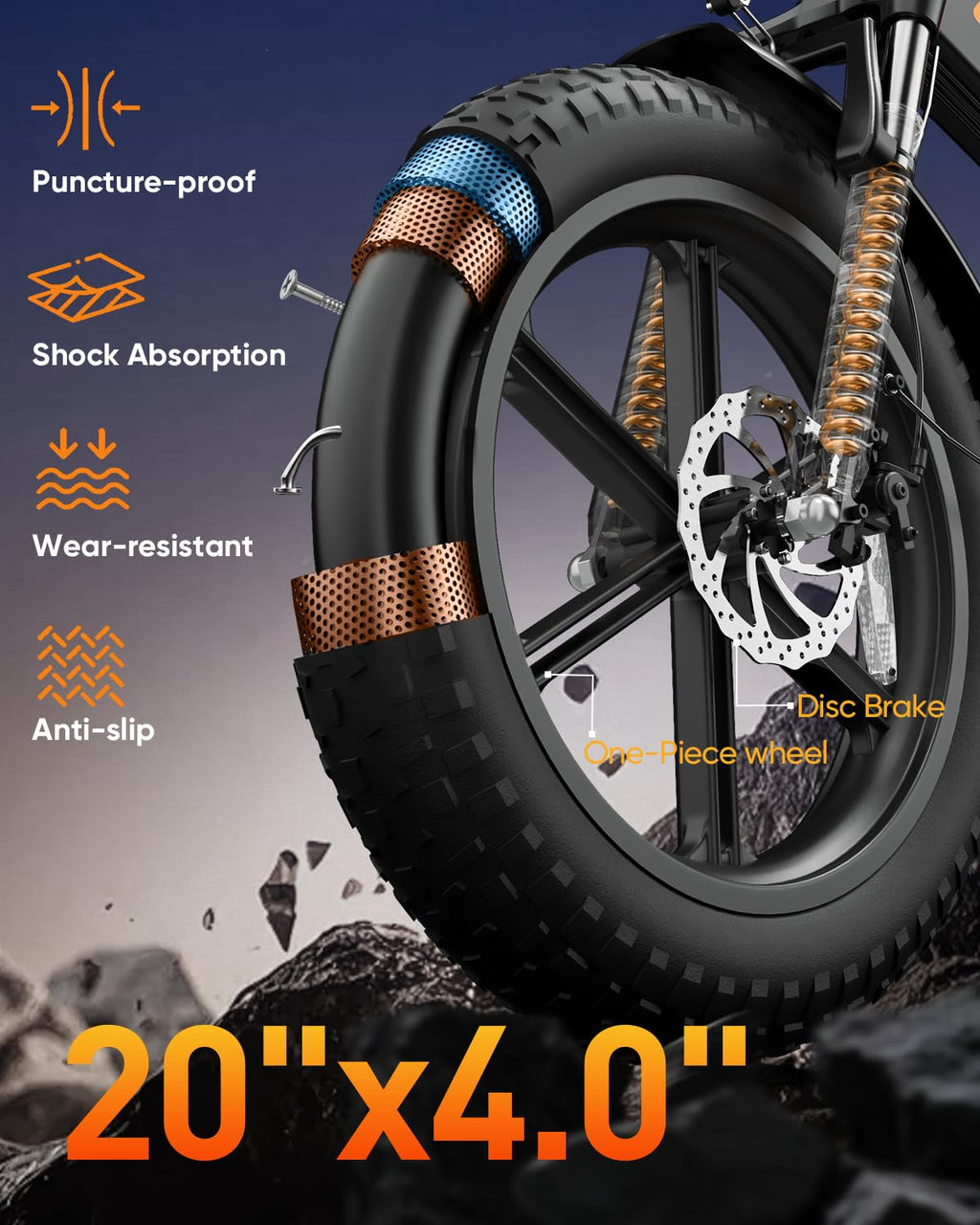 Folding Electric Bike 20" Fat Tire 1500W 48V 13AH X880681