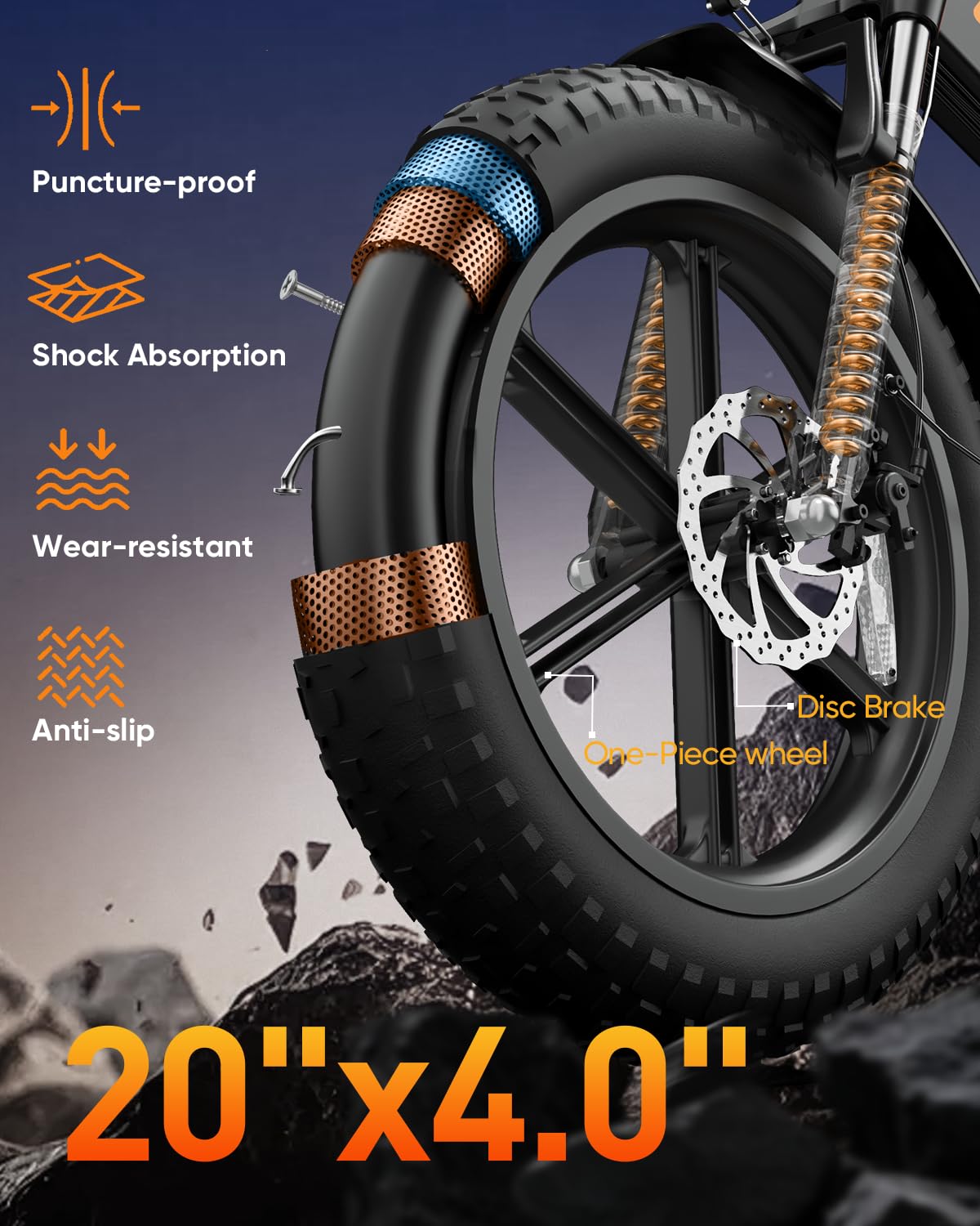 Folding Electric Bike 20" Fat Tire 1500W 48V 13AH X880681