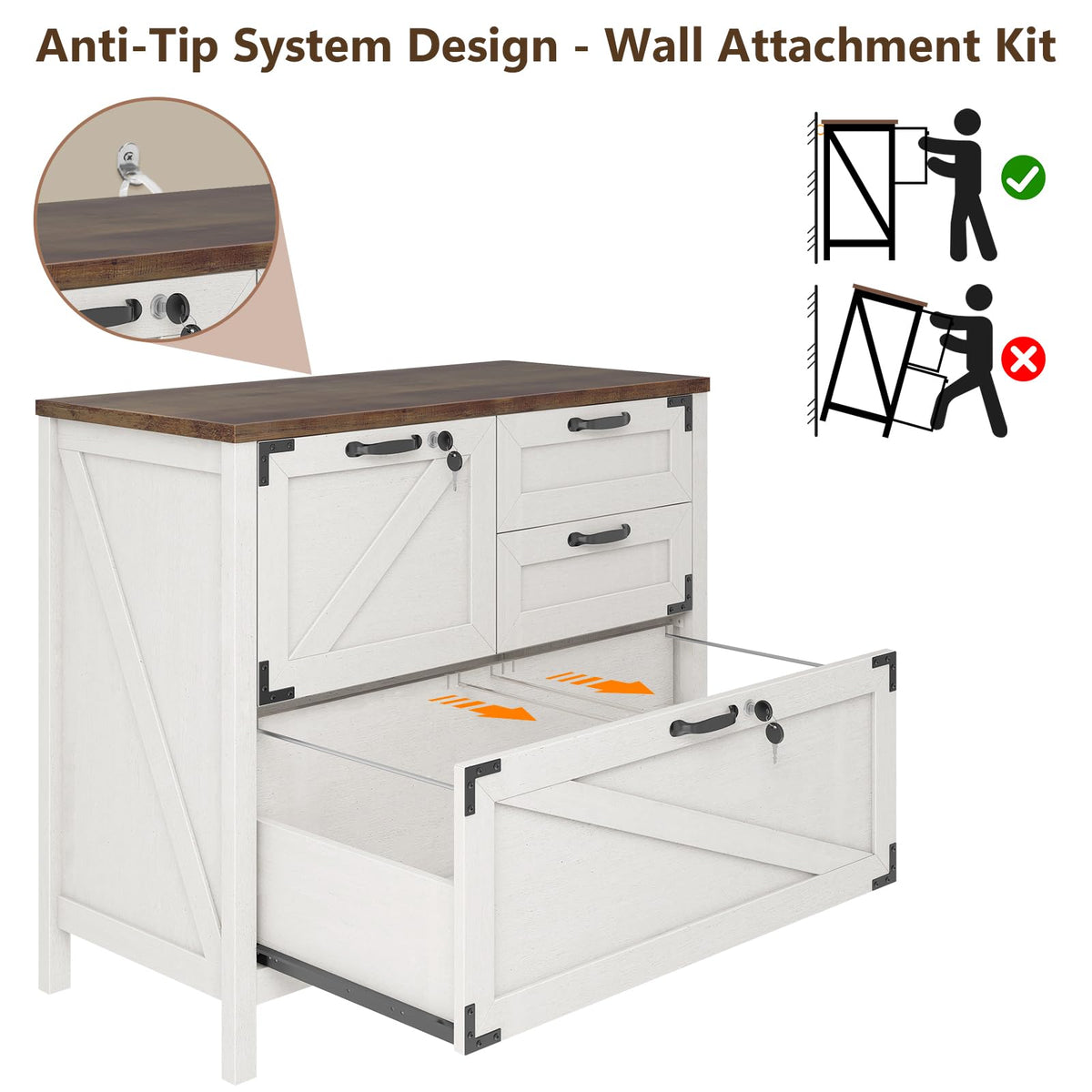 White 4 Drawer File Cabinet with Lock O869