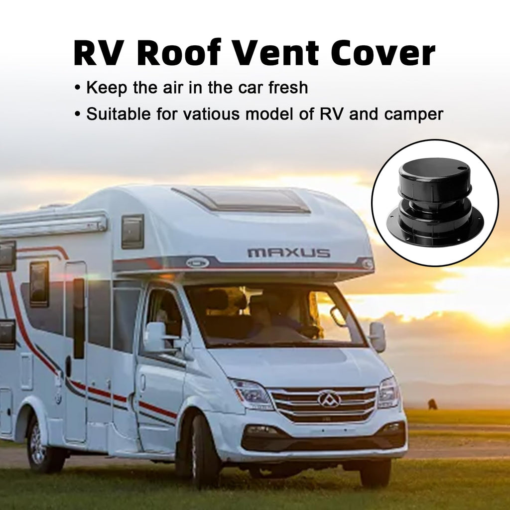RV Plumbing Vent Caps Kit 2Pcs Plastic Roof Sewer Vent Cover Caps Black H8669