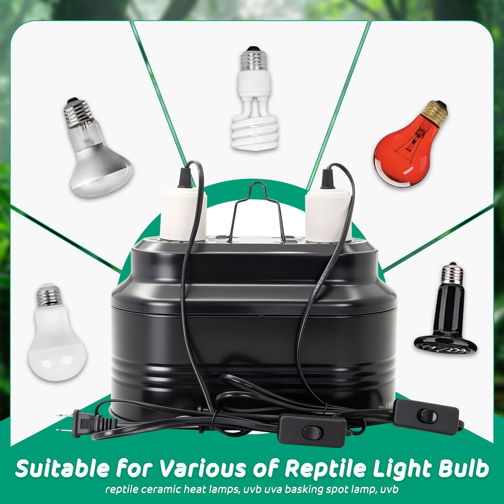 Reptile Light Fixture with Independent Switches V79133