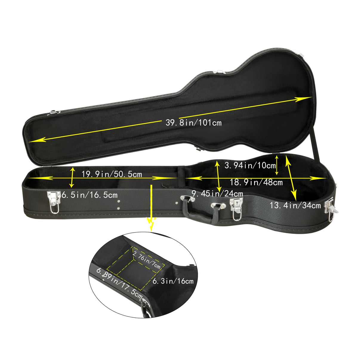 Electric Guitar Case Wooden Hard Shell Case With Lock X8857