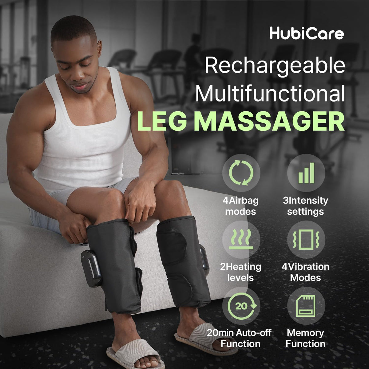 Heated Air Compression Cordless Leg Massager with Extension (Pair) U70994