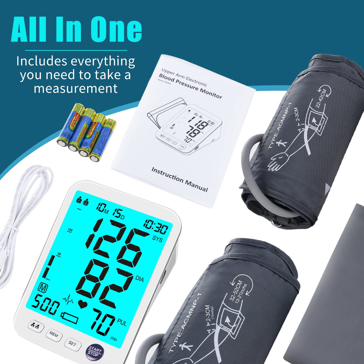 Blood Pressure Monitor 2 Cuff Sizes T382968