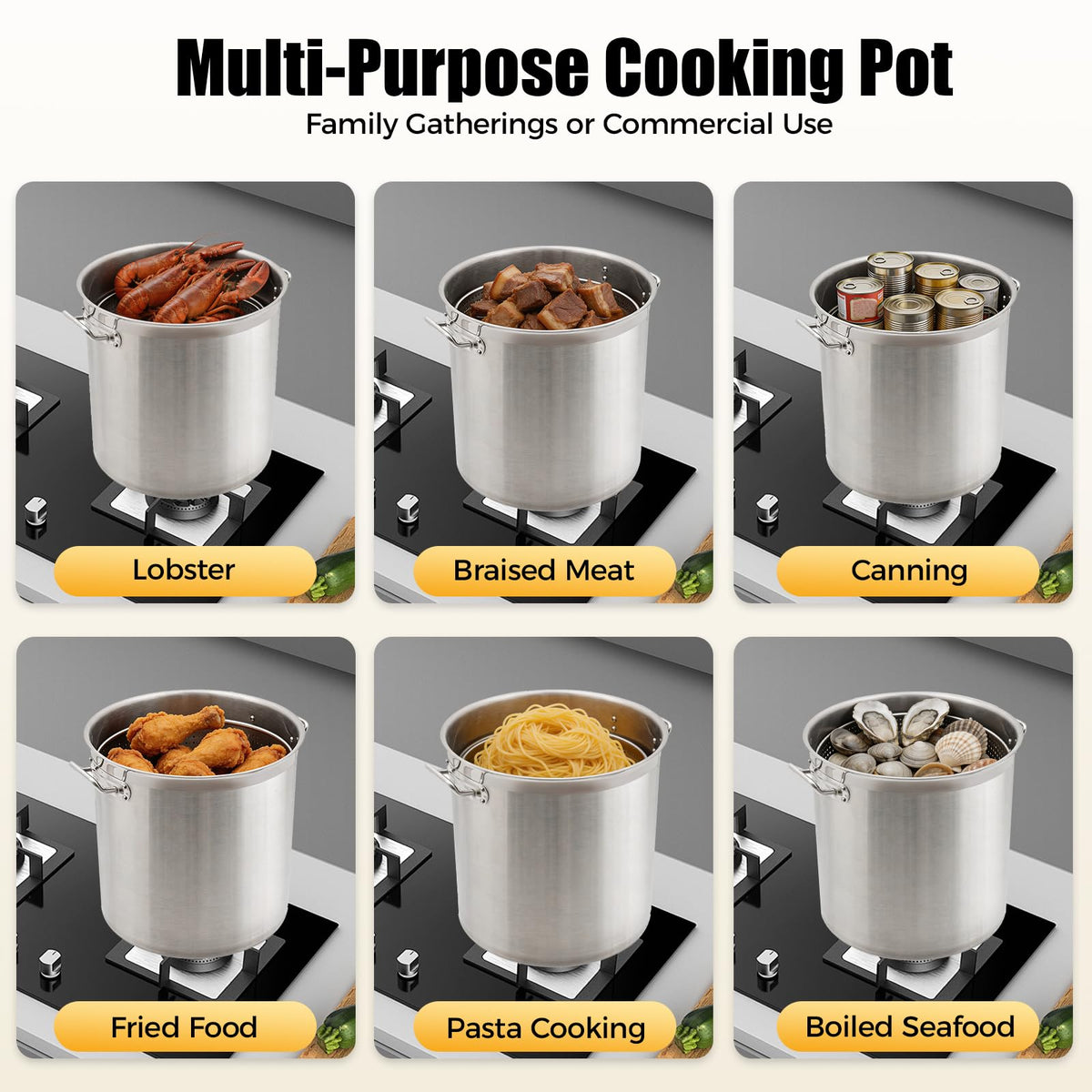50 Quart Stainless Steel Stockpot with Lid L6669
