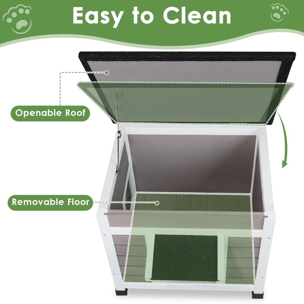 Grey Outdoor Insulated Cat House J856191