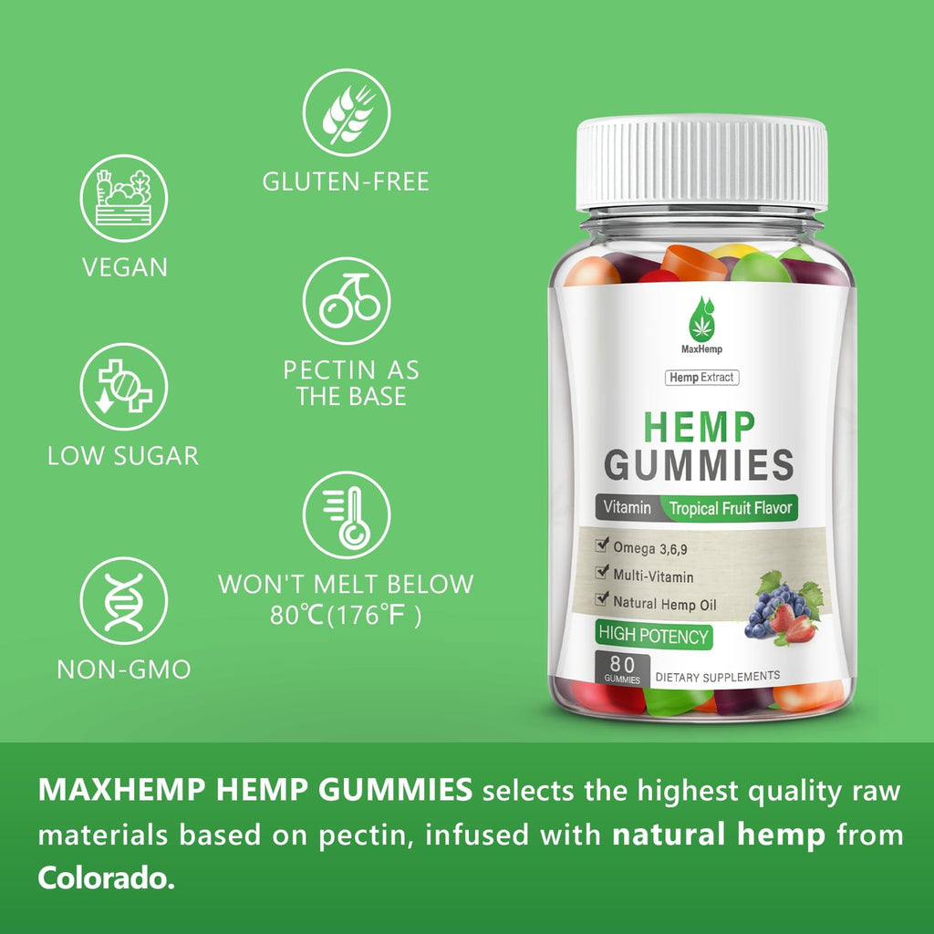 Hemp Gummies 100% Natural Organic Vegan 3 Packs I451899