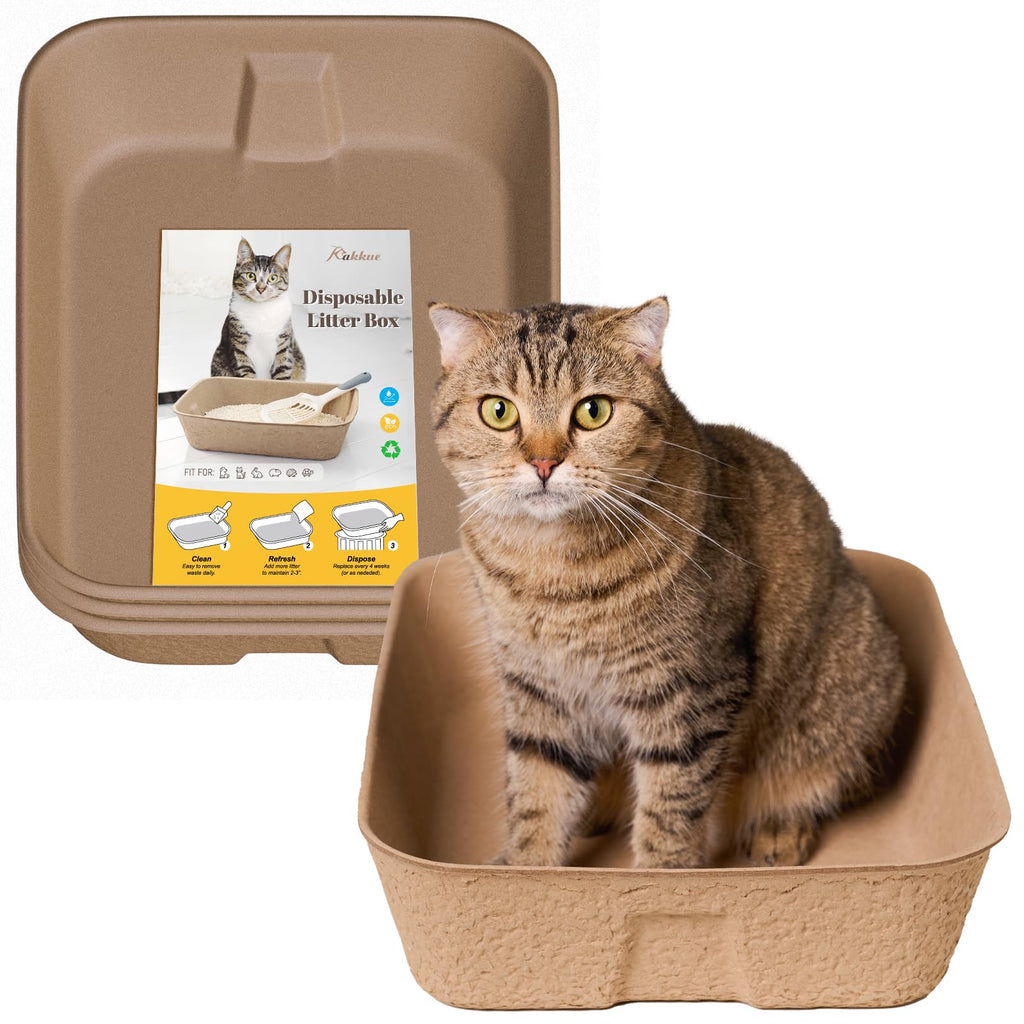 4 Pack Disposable Cardboard Cat Litter Boxes W9290