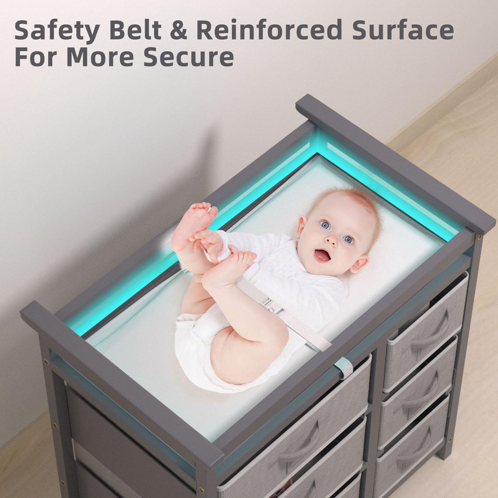 Baby Changing Table with 6 Drawers Storage Station O31414