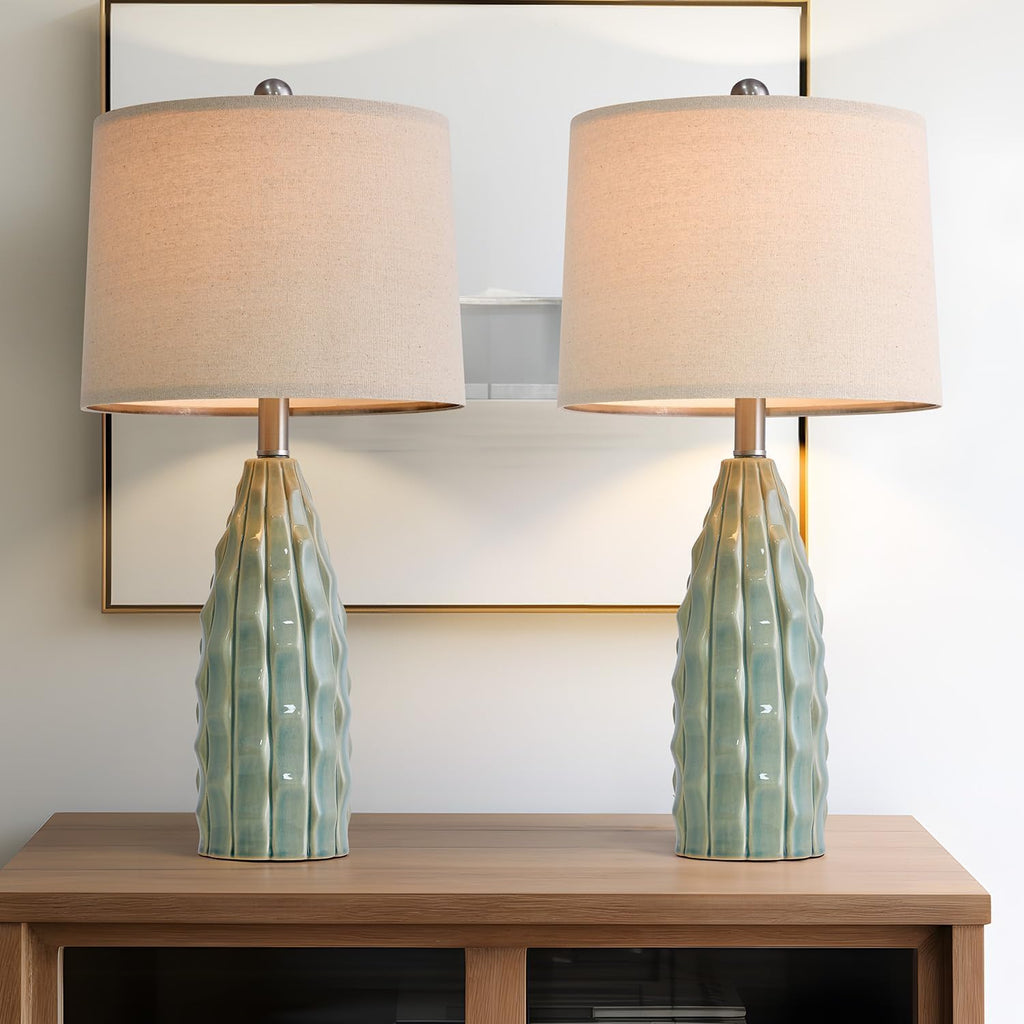 Ceramic Table Lamps Set of 2 Green H64557