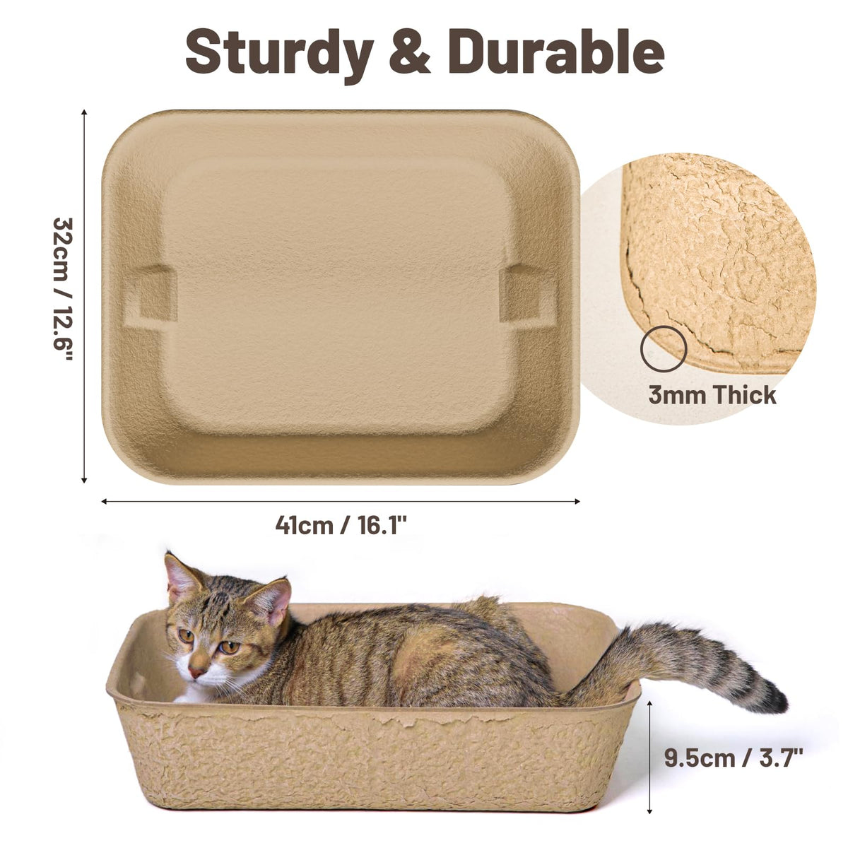 4 Pack Disposable Cardboard Cat Litter Boxes W9290