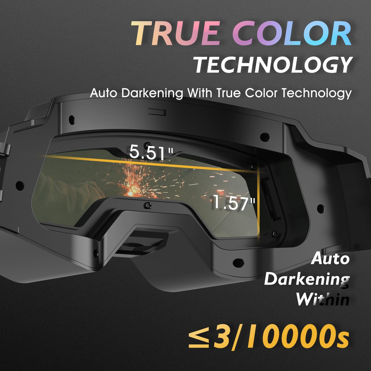 Auto-Darkening Welding Goggles with LED Light X4427