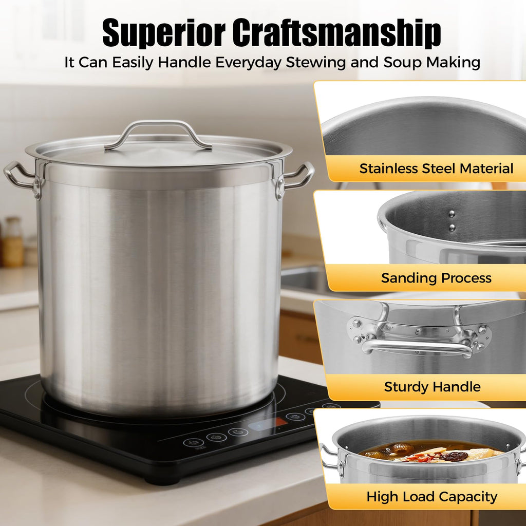 50 Quart Stainless Steel Stockpot with Lid L6669