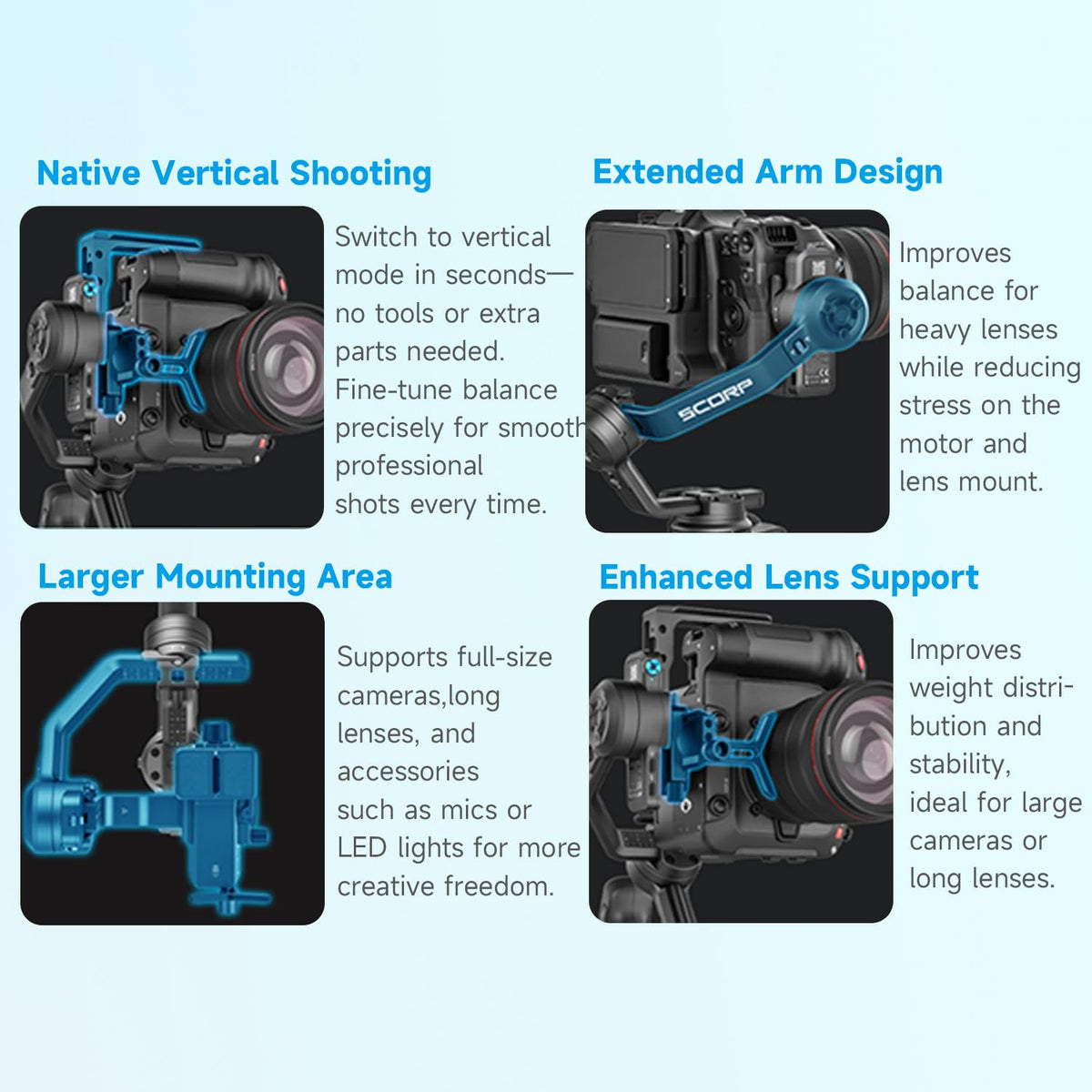 Camera Gimbal Stabilizer for Mirrorless Cameras P167143