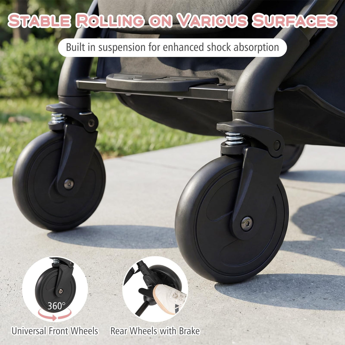 Lightweight Compact Stroller with One-Hand Fold and Canopy T4999