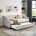 Velvet Upholstered Twin Size Daybed with Trundle I99573