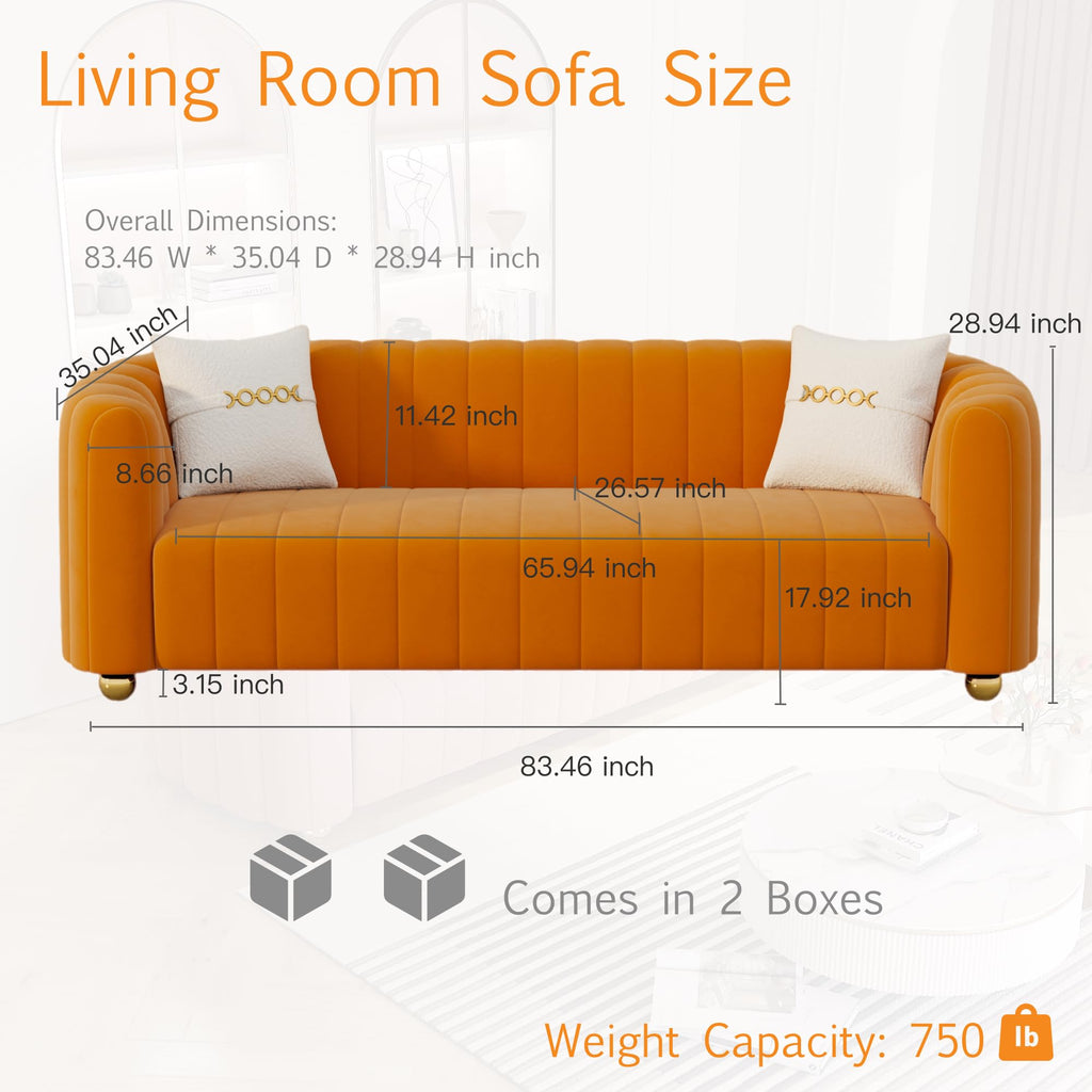 Orange Velvet 2-Piece Sofa C796740
