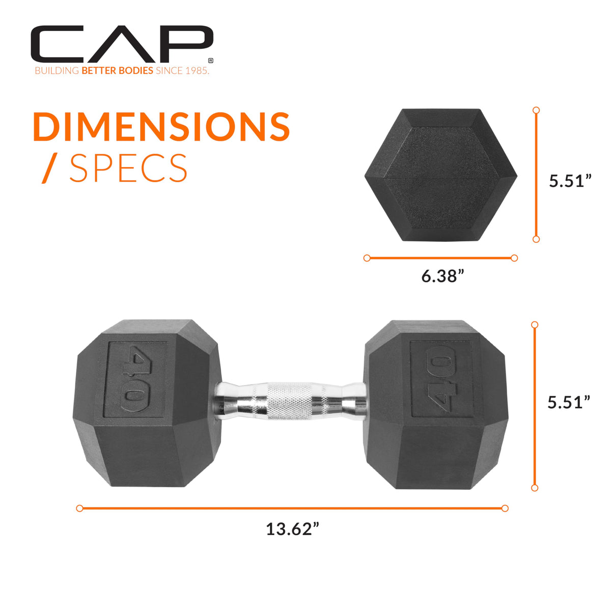 Rubber Coated Hex Dumbbell A234069