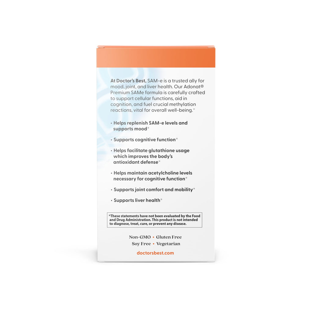 SAM-e Double Strength Supplement, 60 Enteric Coated Tablets F46516