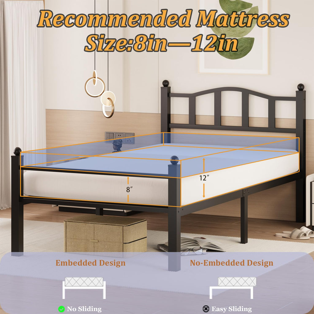 Twin Bed Frames with Headboard F353