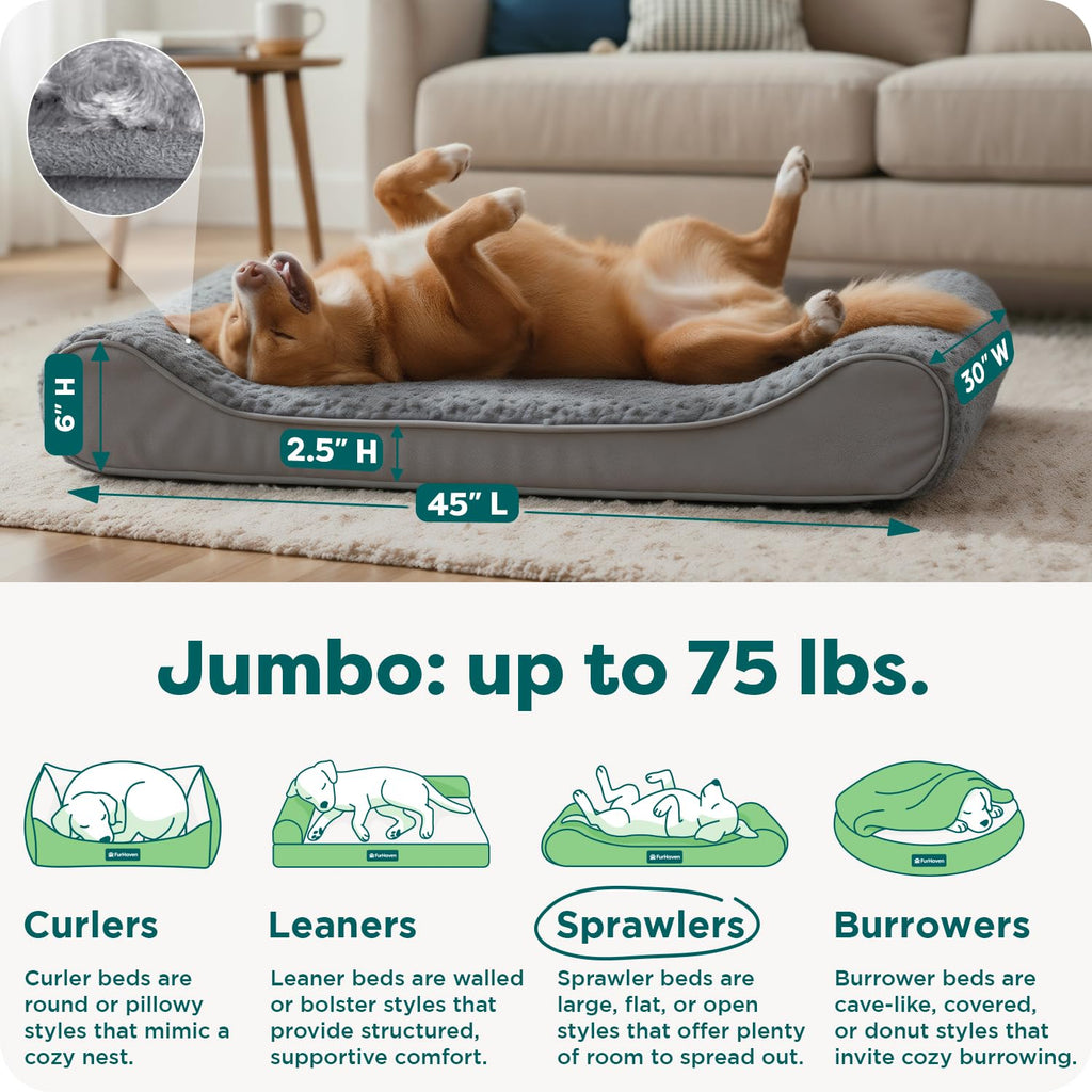 XL Plush Suede Orthopedic Dog Bed I25429