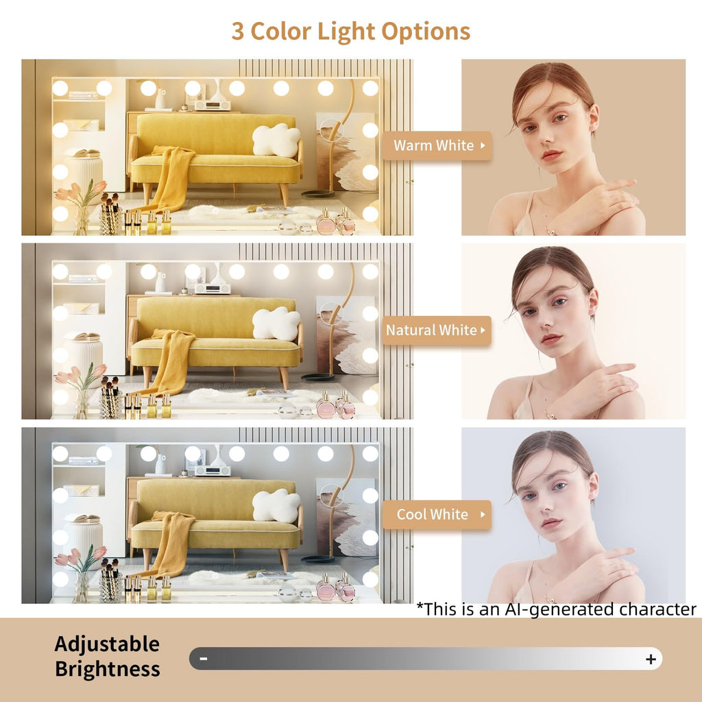 Vanity with Lighted Mirror C12408