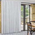 Extra Wide Blackout Thermal Curtain Panel with Back Tab & Rod Pocket, 100 x 84 Inches, Greyish White E1078
