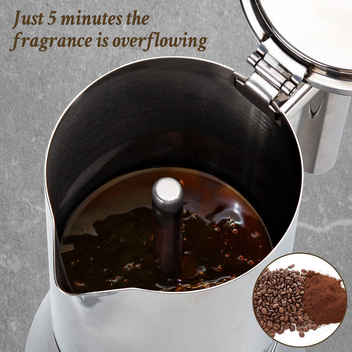 6 Cup Stainless Steel Stovetop Espresso Maker M354