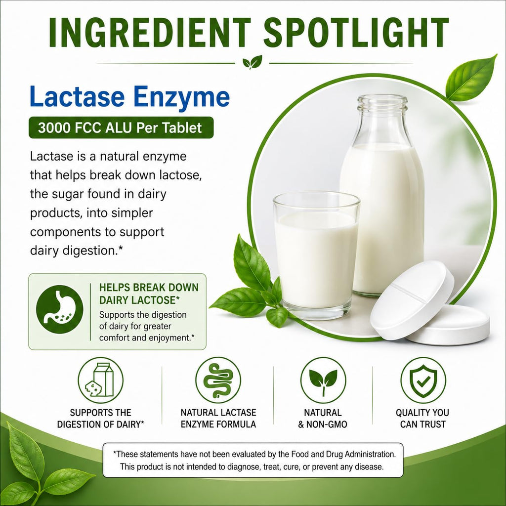 Lactase Enzyme 3000 FCC 360 Tablets F270118