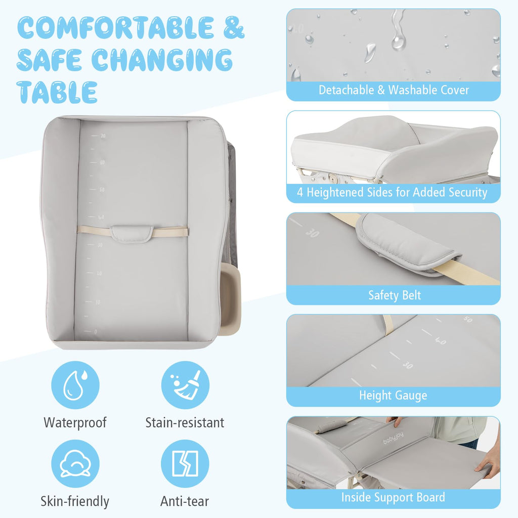Portable Foldable Baby Changing Table with Wheels X177