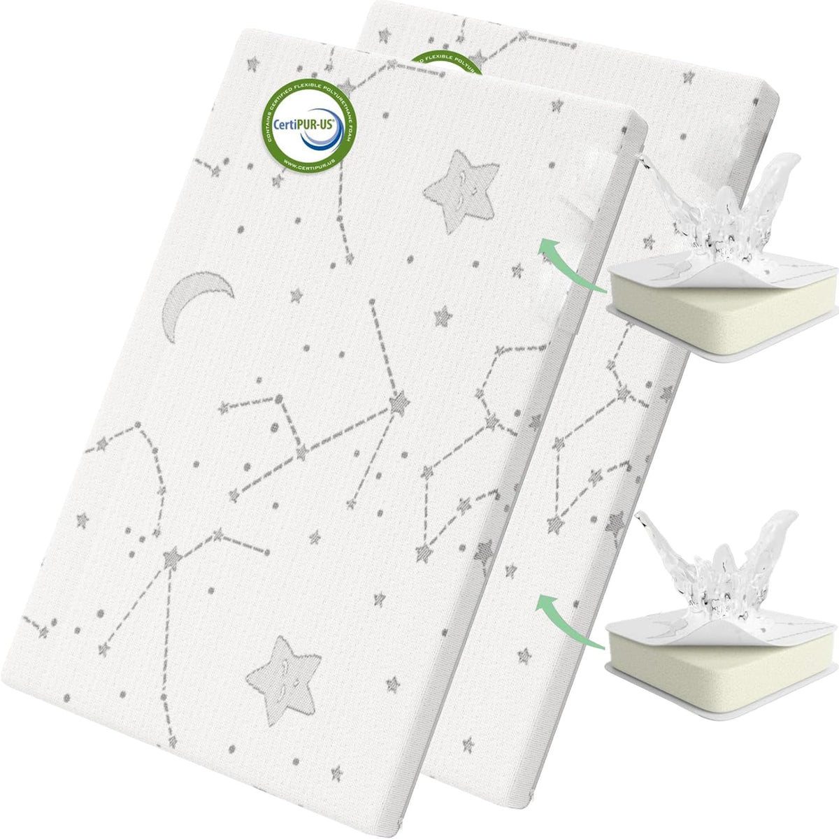 38x26 Waterproof Pack and Play Mattress Pad 2 Pack Z91957