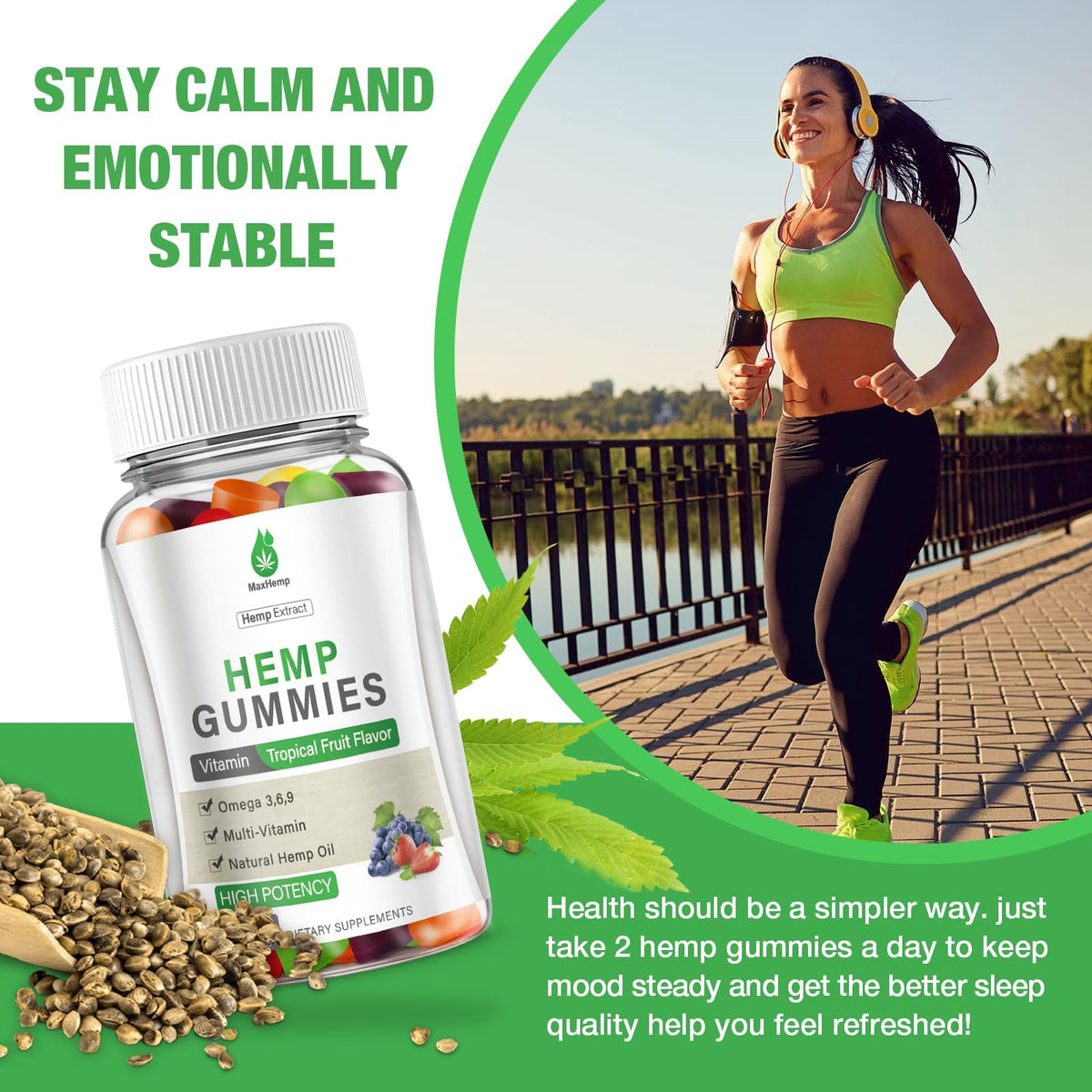 Hemp Gummies 100% Natural Organic Vegan 3 Packs I451899