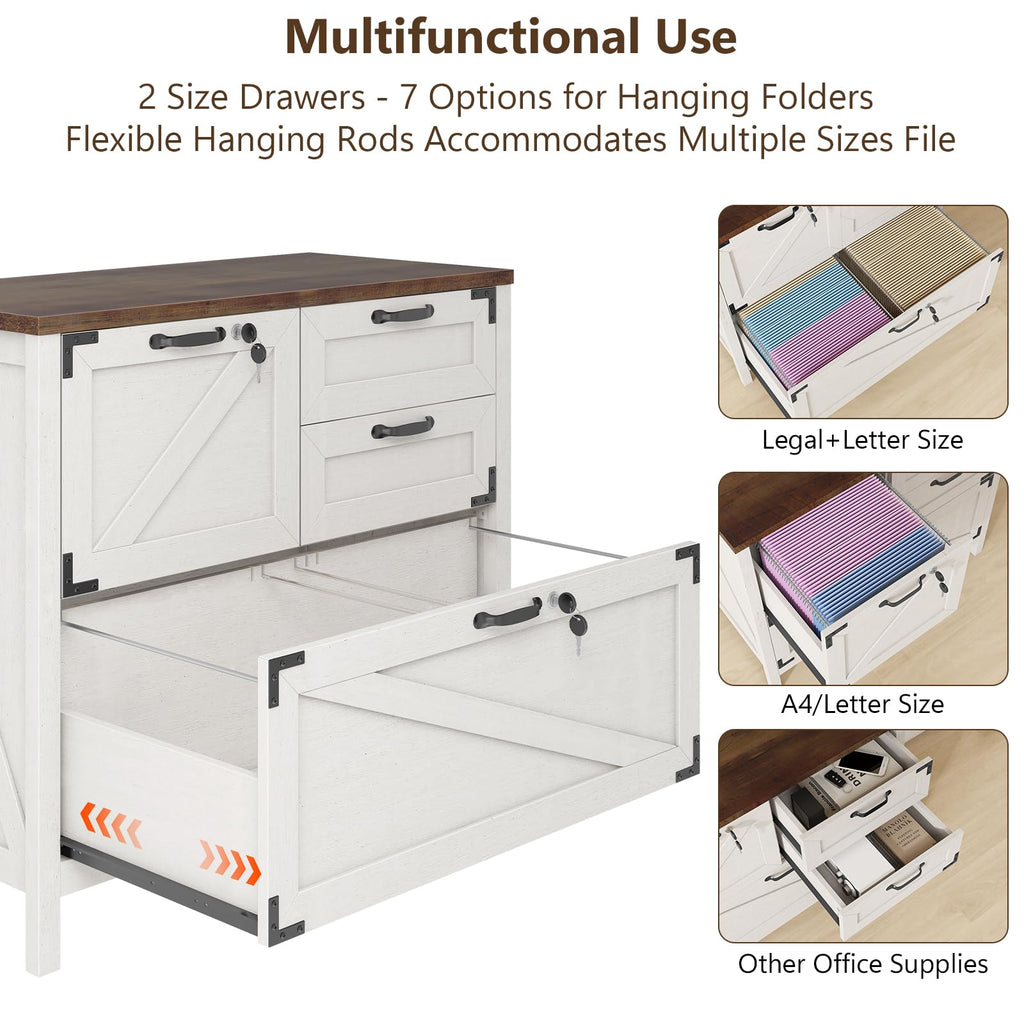 White 4 Drawer File Cabinet with Lock O869