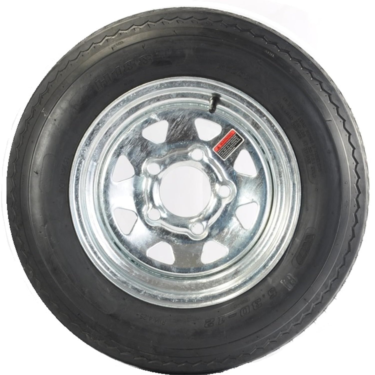 12 Inch 5 Lug Trailer Tire Rim Assembly J86647