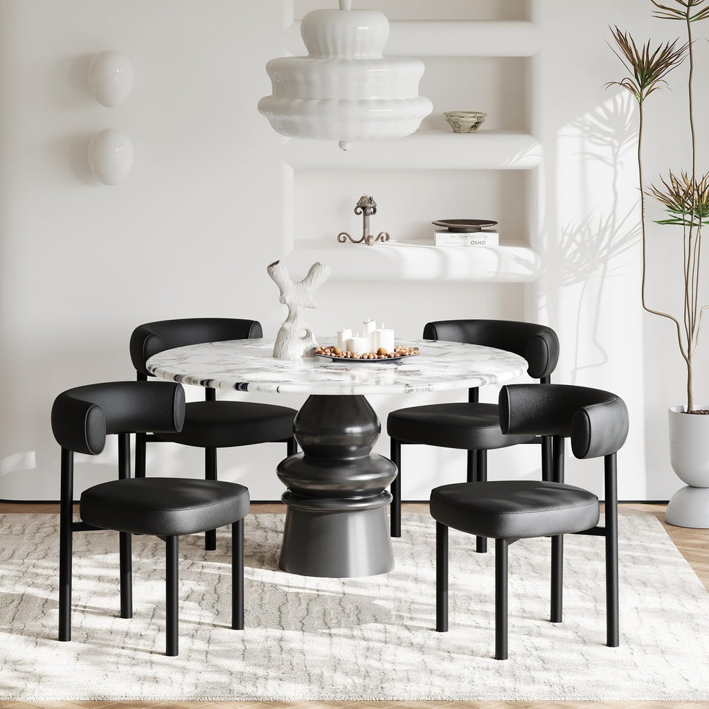 Black Faux Leather Dining Chairs Set of 4 Z721761