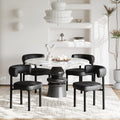 Black Faux Leather Dining Chairs Set of 4 Z721761