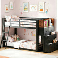 Twin Over Twin Bunk Bed with Storage Dresser E10168