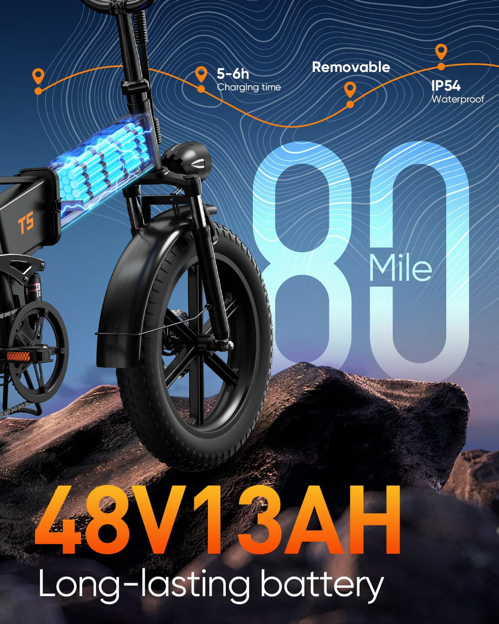 Folding Electric Bike 20" Fat Tire 1500W 48V 13AH X880681