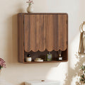 Walnut Fluted Bathroom Wall Cabinet K474