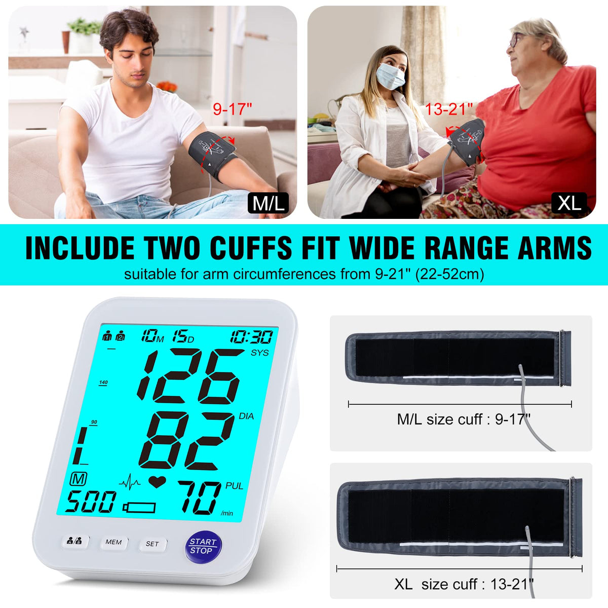 Blood Pressure Monitor 2 Cuff Sizes T382968