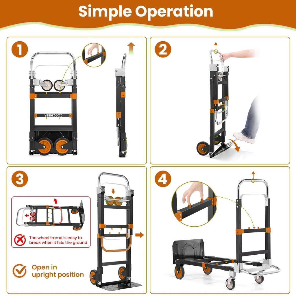 Folding Hand Truck Orange B252543