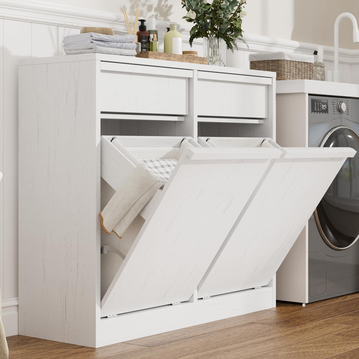 Double Tilt Out Laundry Hamper Cabinet W779048