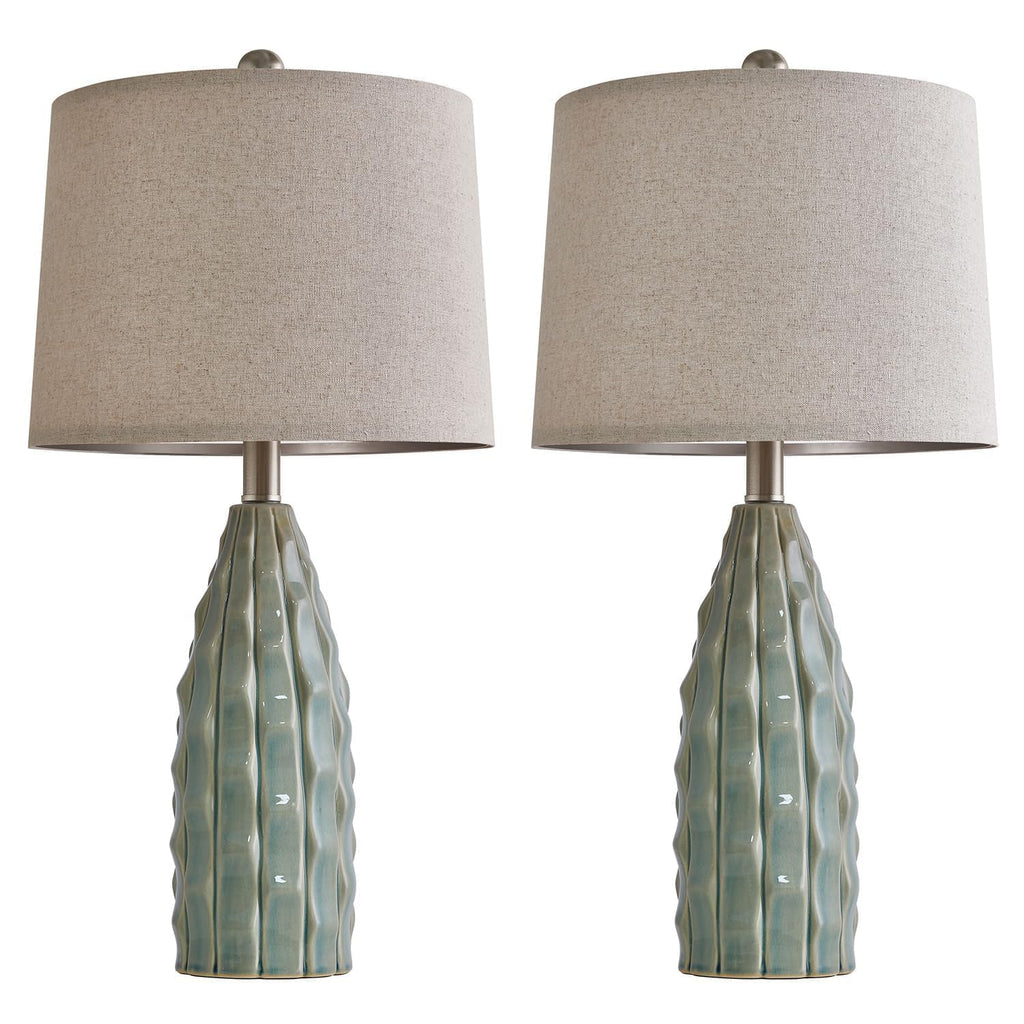 Ceramic Table Lamps Set of 2 Green H64557