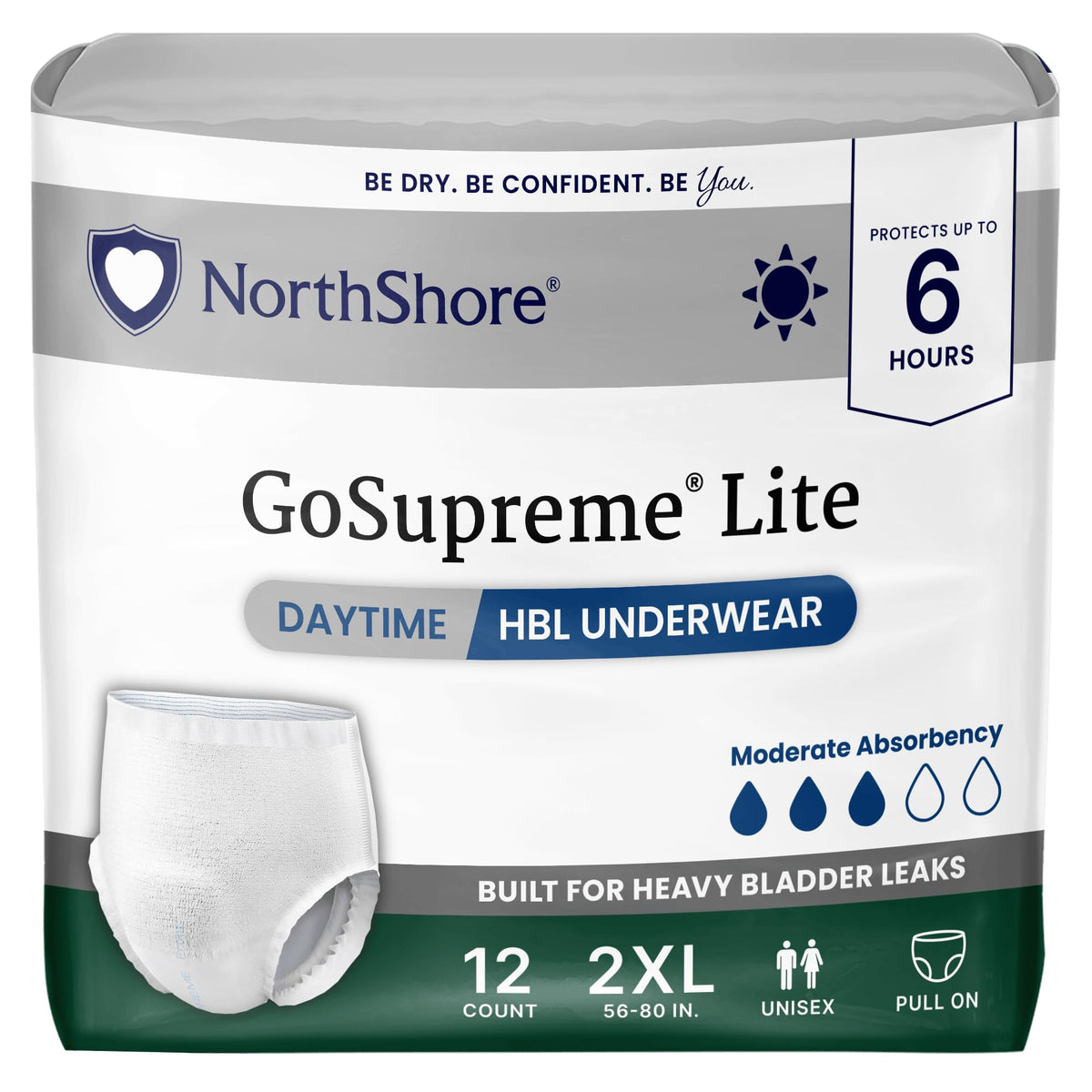 White 2XL Daytime Underwear 12 Count R3872
